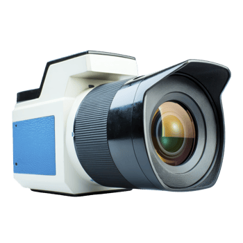 A retro style camera with large lens and blue accents, evoking sense of nostalgia and creativity. design combines vintage aesthetics with modern functionality, perfect for photography enthusiasts png
