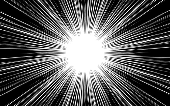 Manga and comic style concentrated line frame vector