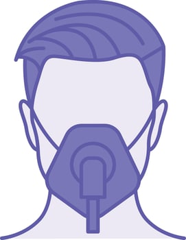 Colored Oxygen Mask Icon. Illustration. Medical Device For Supplying Oxygen To Patients Having Breathing Problems. Lung Disease Concept vector