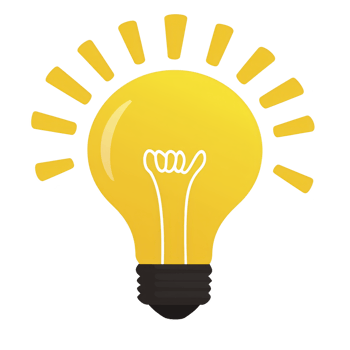 A bright yellow light bulb with hand inside symbolizes creativity and innovation. hand gesture adds playful touch, suggesting bright idea or inspiration png