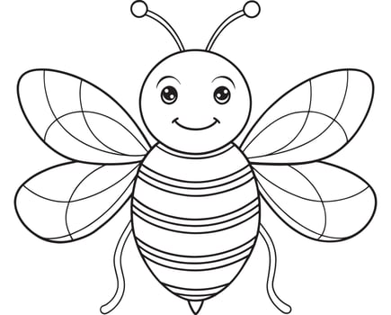 Bumblebee cartoon coloring page for fun kids insect learning vector
