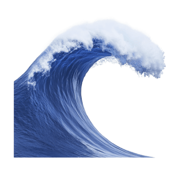 A powerful ocean wave curls majestically, showcasing its vibrant blue hues and frothy white crest, evoking sense of awe and natural beauty png