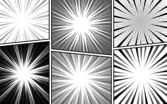 Black and white manga comic abstract scene page background vector