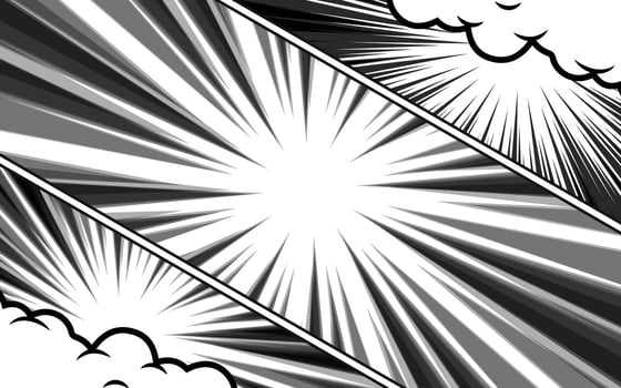 Black and white manga comic pop art background template. vector
