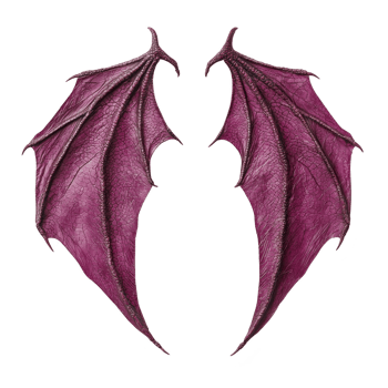 Purple dragon wings with intricate textures and fantasy design, perfect for mythical and magical themes. wings are symmetrical and detailed, evoking sense of wonder and imagination png