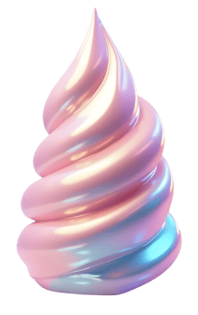 IridescentSwirl, abstract design features pleasing pink blue gradient. Holographic png
