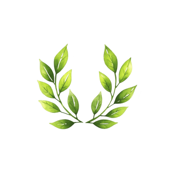 watercolor illustration of green laurel wreath with vibrant leaves, symbolizing victory and achievement. delicate brushstrokes and natural colors create sense of elegance and celebration png