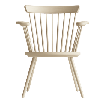 wooden chair with classic spindle back design and armrests, showcasing natural finish. chair elegant and timeless style makes it suitable for various interior settings png