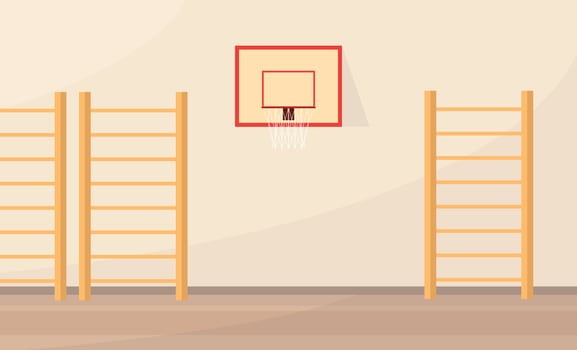 Basketball court with wooden ladders vector