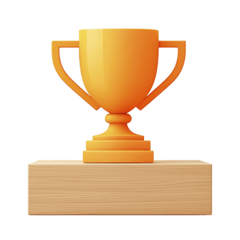 golden trophy with wooden base symbolizes achievement and success, often awarded in competitions or events. trophy bright color and classic design evoke sense of victory and celebration png