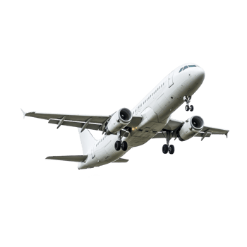 commercial airplane with sleek design is flying in sky, showcasing its powerful engines and aerodynamic structure. aircraft is captured mid flight, emphasizing its speed and efficiency png