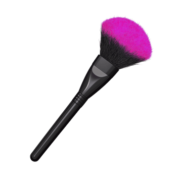 vibrant pink makeup brush with black handle, perfect for applying blush or powder, adds pop of color to any beauty routine. soft bristles ensure smooth application png