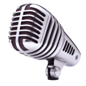 vintage style silver microphone with classic grille design, angled slightly to right, evokes sense of nostalgia and elegance, perfect for music or broadcasting themes png