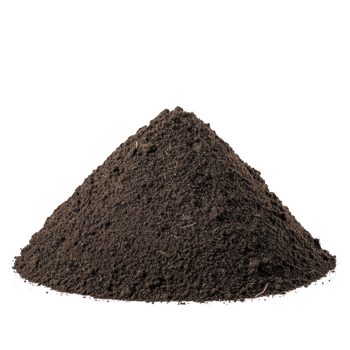 mound of rich, dark soil is piled neatly against transparency background, showcasing its texture and potential for gardening or agriculture png