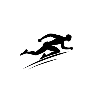 silhouette of running athlete captures essence of speed and motion, with dynamic lines emphasizing movement and energy. minimalist design highlights power and agility of runner png