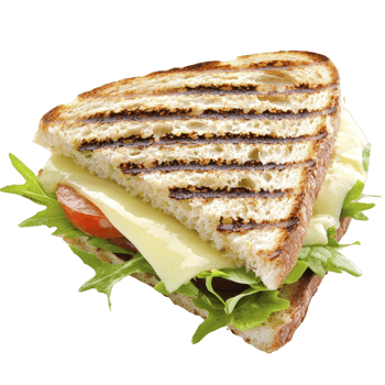 delicious grilled sandwich with melted cheese, fresh tomato slices, and crisp arugula on toasted bread, showcasing perfect blend of flavors and textures png