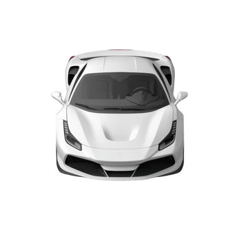 sleek white sports car is shown from top down view, highlighting its aerodynamic design and modern features. car smooth curves and sharp lines convey speed and elegance png