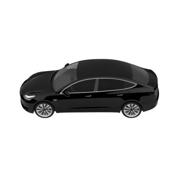 sleek black sedan with modern design is shown from top view, highlighting its aerodynamic shape and stylish features. car glossy finish and elegant lines convey sense of luxury and sophistication png