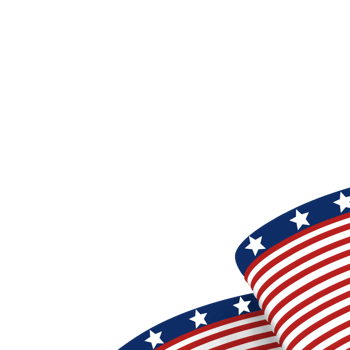 An american flag corner border on a Transparent Background png