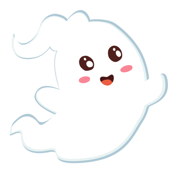 Cute cartoon ghost character for Halloween decoration png