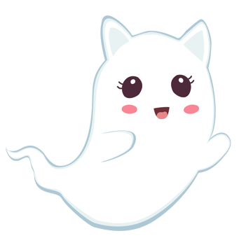 Cute cartoon ghost character for Halloween png