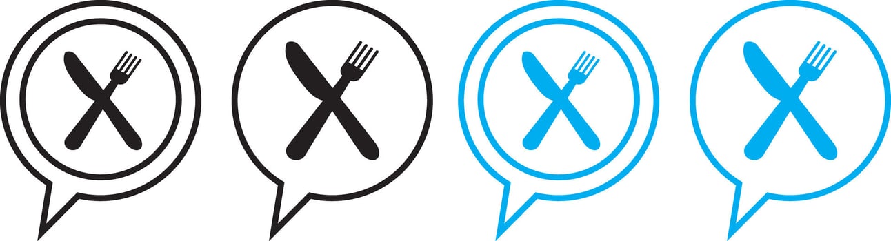 Spoon, knife, fork icon set. Flat Empty spoon.Menu button. Illustration vector