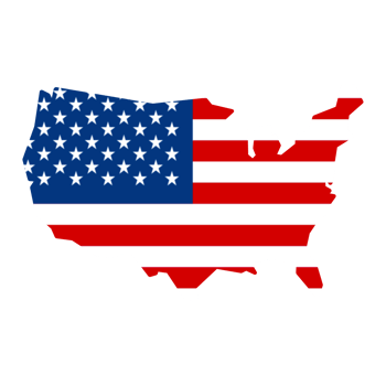 USA map with flag isolated on transparent background png