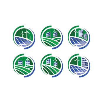land of solar energy logo vector