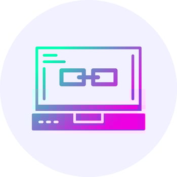 Link Laptop Interface Icon Minimal Style vector