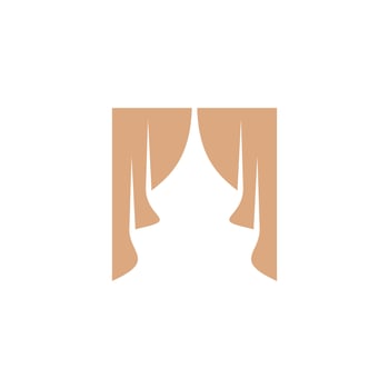 Curtain logo illustration design template vector