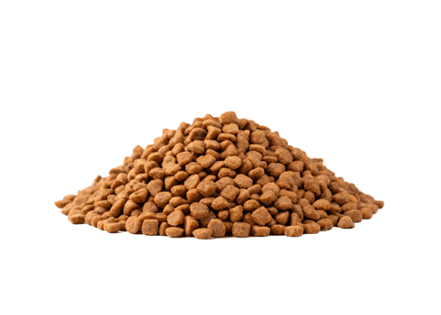 Heap of dry dog food for canine nutrition and diet maintenance png