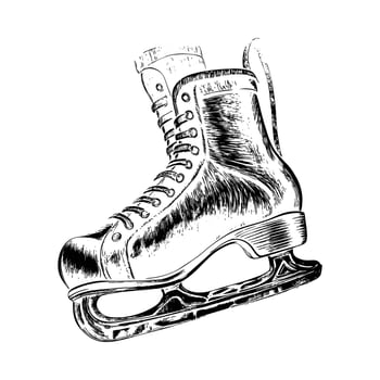 Ice skate silhouette on white board vector