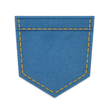 Simple Blue Fabric Pocket Cutout Illustration for Graphic Use png