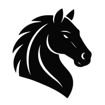Elegant Black Horse Head Logo Design for Modern Branding png