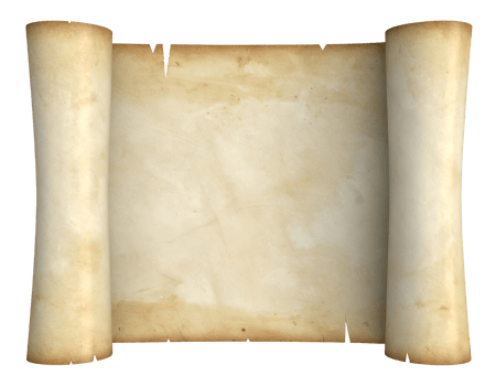 light parchment style ceramic tray shaped like ancient scroll with curled edges, vintage storytelling or historical themed tableware prop, on isolated background png