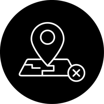 Address Not Available Line Circle Inverted vector