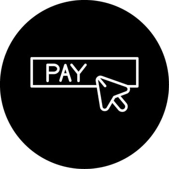 Pay with Card Line Circle Inverted vector