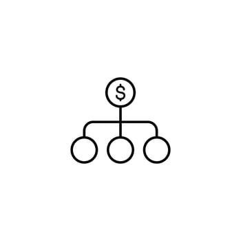 Visual representation of financial hierarchy, illustrating investment and distribution. vector
