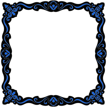 Vintage Square Photo Frame Blue Frame Transparent Background png