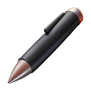 Modern black ballpoint pen with metallic accents sleek design isolated on a transparent background png