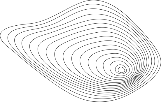 Topographic shape with wavy concentric lines. Organic circular ripple lines. Geometric contour fluid relief element. png
