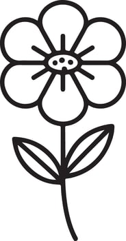 Simple Line Drawing of a Serene, Blooming Flower in a Minimalist Style, Evoking Peace and Tranquility vector