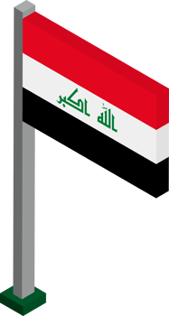 Iraq Flag in Isometric dimension. png
