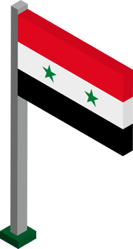 Syria Flag in Isometric dimension. png