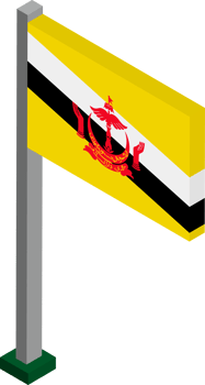 Brunei Flag in Isometric dimension. png