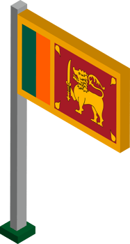 Sri Lanka Flag in Isometric dimension. png