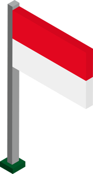 Indonesia Flag in Isometric dimension. png