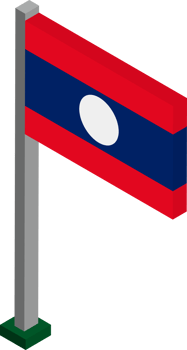 Laos Flag in Isometric dimension. png