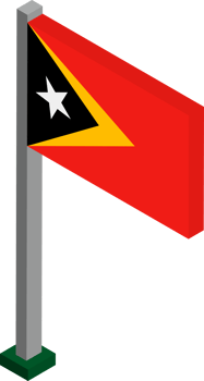 East Timor Flag in Isometric dimension. png