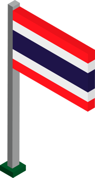 Thailand Flag in Isometric dimension. png